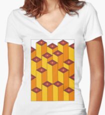 Blocks Women's Fitted V-Neck T-Shirt