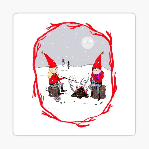 Snow and stories by the bonfire Sticker
