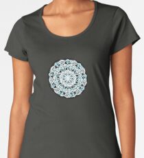 Blue Black White Mystic Mandala Women's Premium T-Shirt