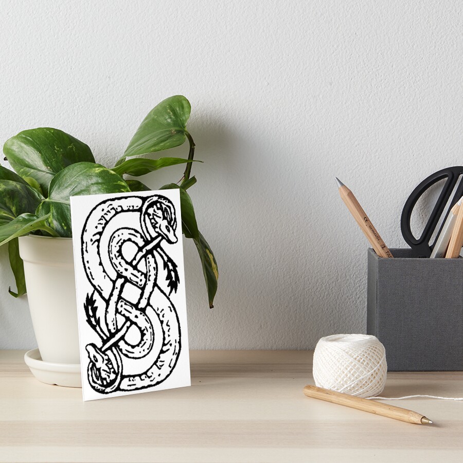&ldquo;The Urnes Snakes, ancient symbol associated with Loki. (black)&rdquo; Art