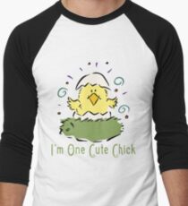 Easter Chick "I'm One Cute Chick" Men's Baseball ¾ T-Shirt