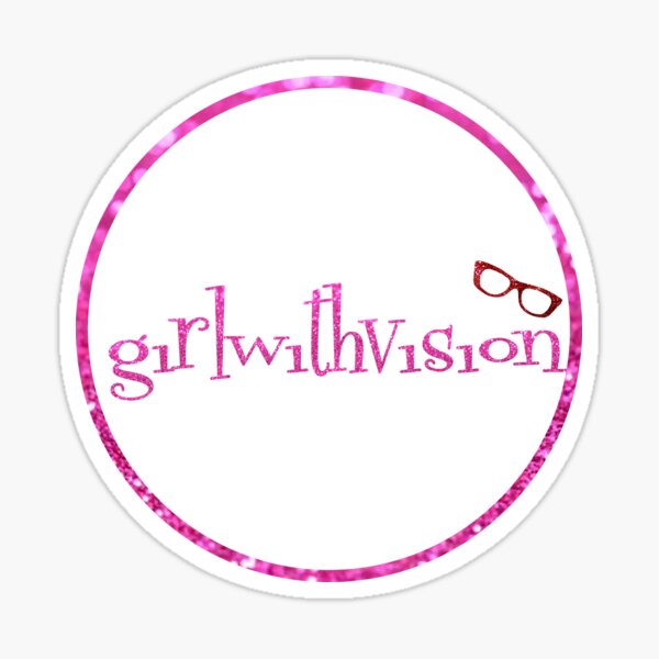 Girl With Vision -Disco Ball Pink Sticker