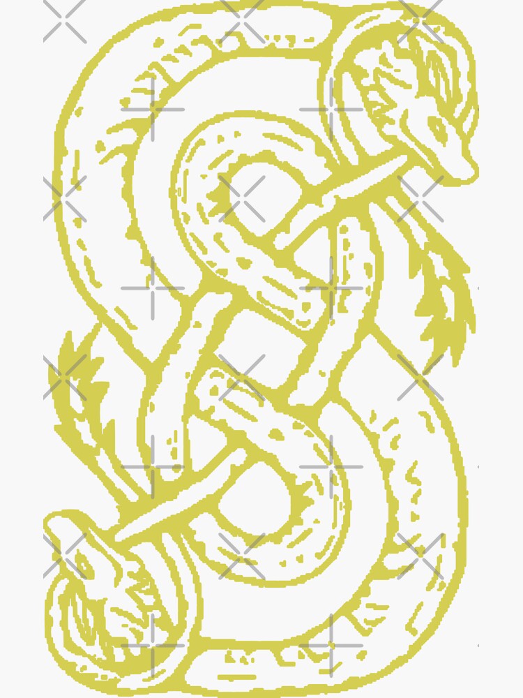 &ldquo;The Urnes Snakes, ancient symbol associated with Loki. (gold)&rdquo; Sticker