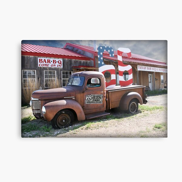Route 66 in Adrian, Texas Metal Print
