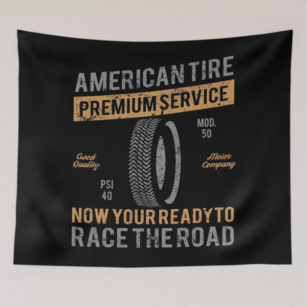 Item preview, American Tires Retro Vintage Distressed Advertisement Design designed and sold by JakeRhodes.