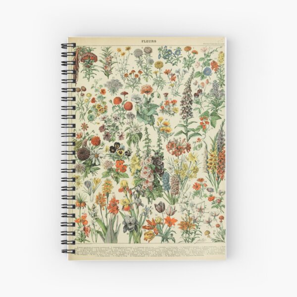 Adolphe Millot Fleurs A Spiral Notebook