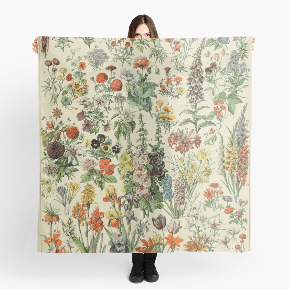 Adolphe Millot Fleurs A Scarf