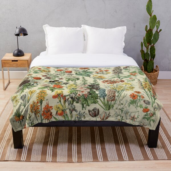 Adolphe Millot Fleurs A Throw Blanket