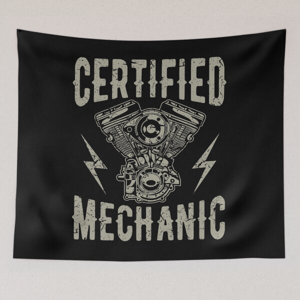 Item preview, Certified Mechanic Retro Vintage Distressed Engine Design designed and sold by JakeRhodes.