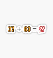 37 + 63 = 100 Sticker