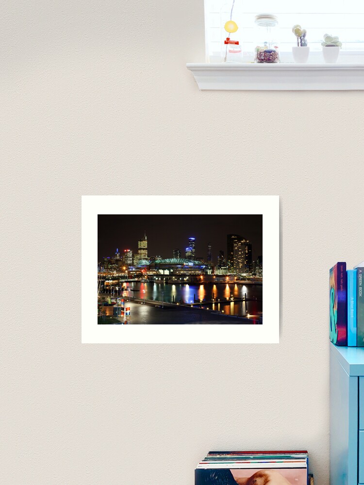 Art Print, Docklands By Night, Melbourne, Australia designed and sold by Michael Boniwell