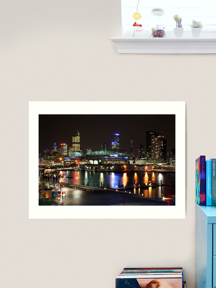 Art Print, Docklands By Night, Melbourne, Australia designed and sold by Michael Boniwell