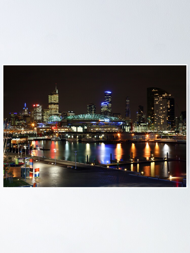 Thumbnail 2 of 3, Poster, Docklands By Night, Melbourne, Australia designed and sold by Michael Boniwell.