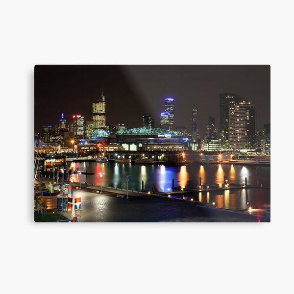 Docklands By Night, Melbourne, Australia Metal Print