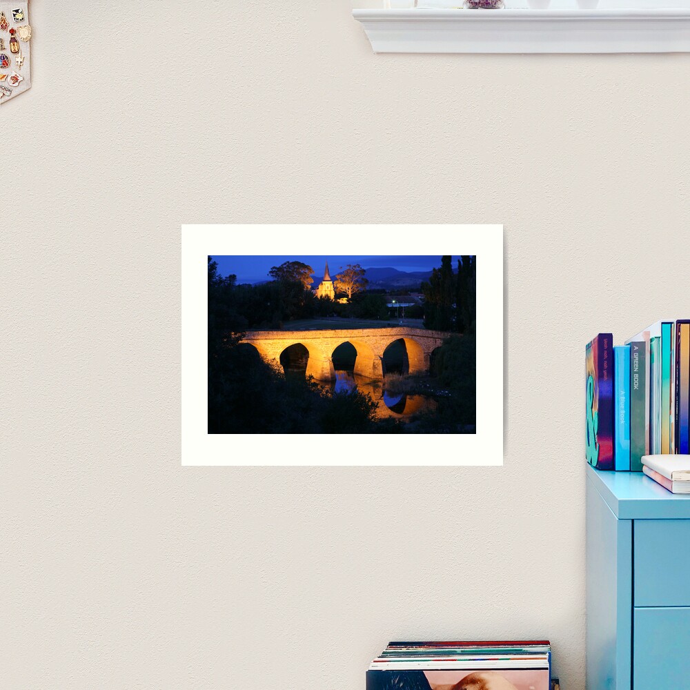 Richmond Bridge and Chruch, Tasmania, Australia Art Print