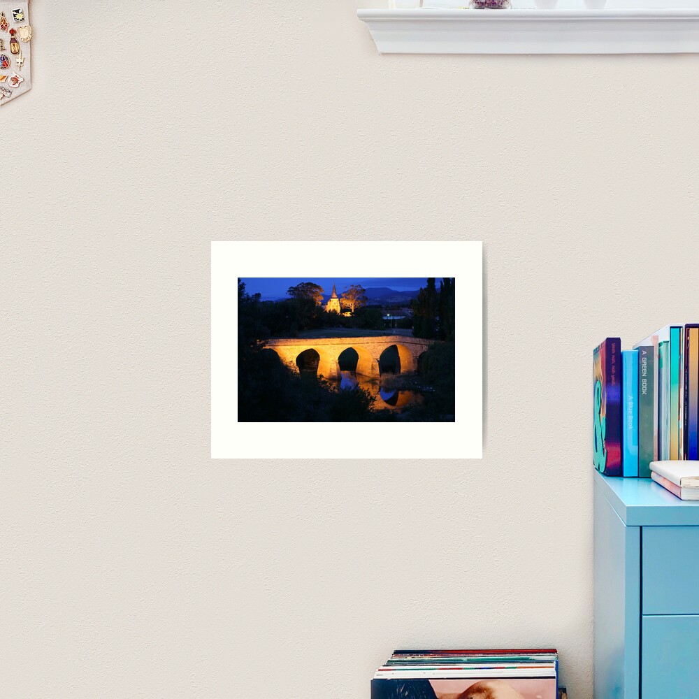 Richmond Bridge and Chruch, Tasmania, Australia Art Print
