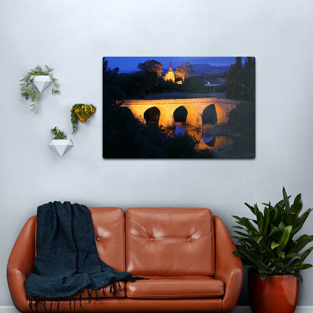 Richmond Bridge and Chruch, Tasmania, Australia Metal Print