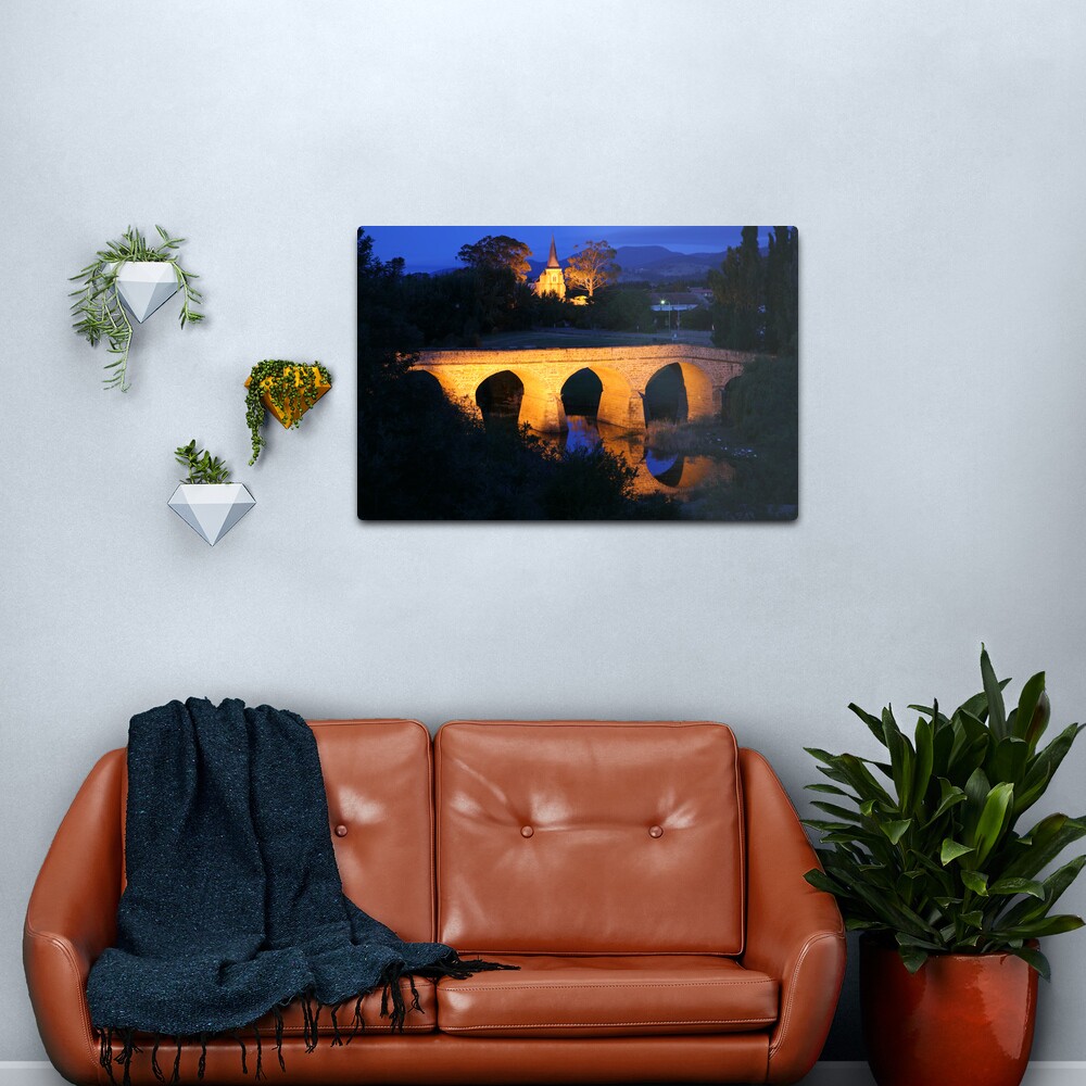 Richmond Bridge and Chruch, Tasmania, Australia Metal Print