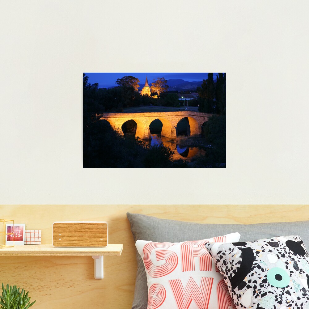 Richmond Bridge and Chruch, Tasmania, Australia Photographic Print
