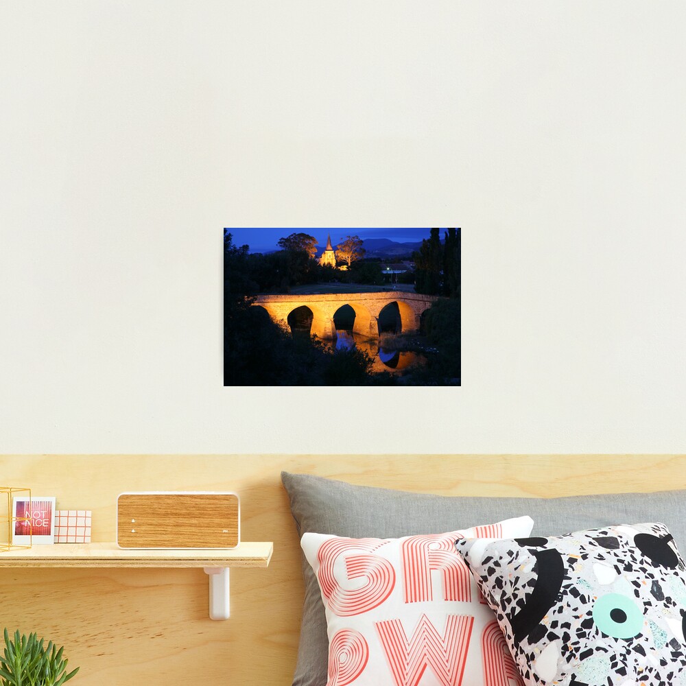 Richmond Bridge and Chruch, Tasmania, Australia Photographic Print