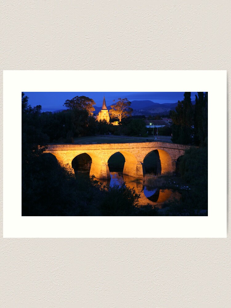 Alternate view of Richmond Bridge and Chruch, Tasmania, Australia Art Print