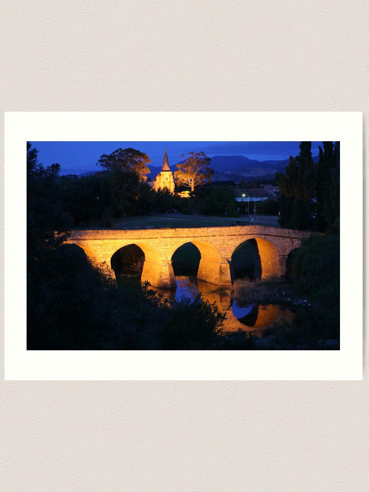Alternate view of Richmond Bridge and Chruch, Tasmania, Australia Art Print