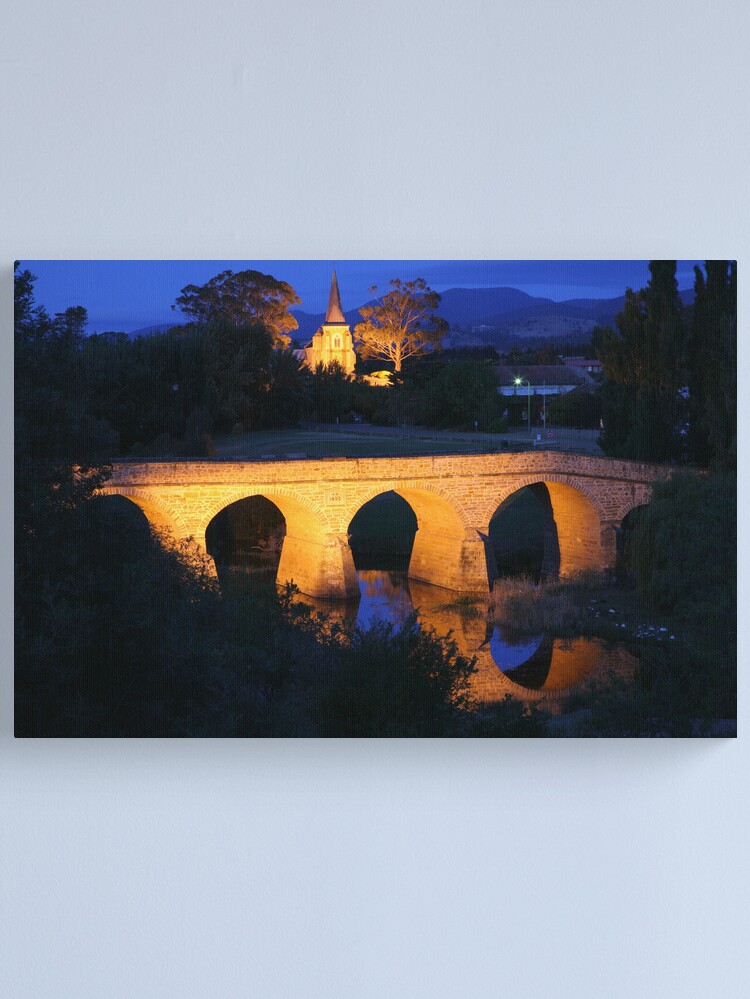 Alternate view of Richmond Bridge and Chruch, Tasmania, Australia Canvas Print