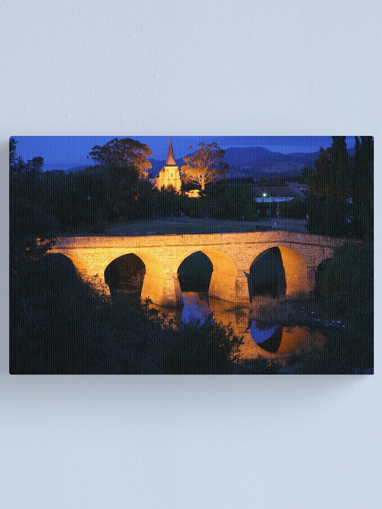 Alternate view of Richmond Bridge and Chruch, Tasmania, Australia Canvas Print