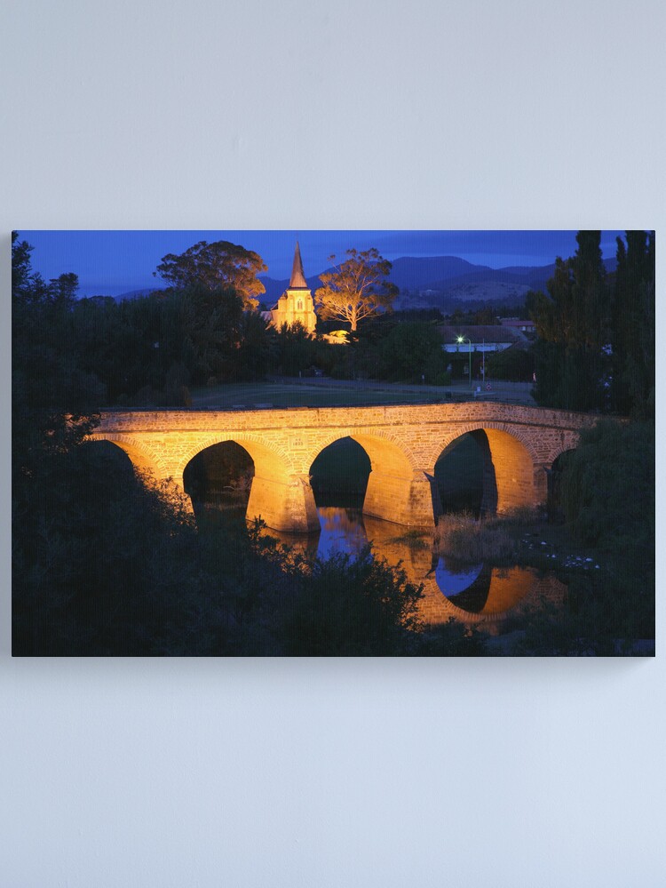 Alternate view of Richmond Bridge and Chruch, Tasmania, Australia Canvas Print