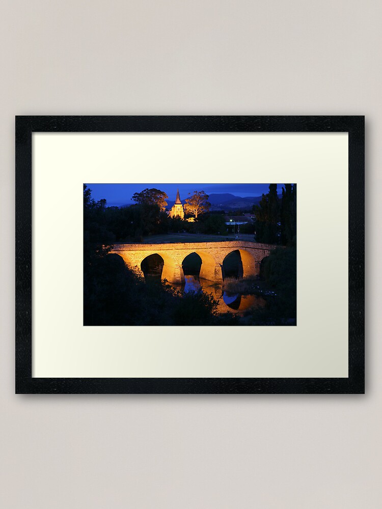 Alternate view of Richmond Bridge and Chruch, Tasmania, Australia Framed Art Print