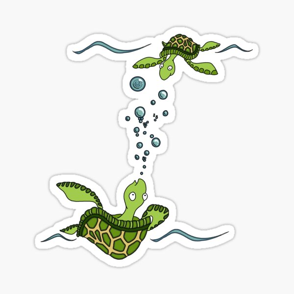Sea Turtles at Play Sticker