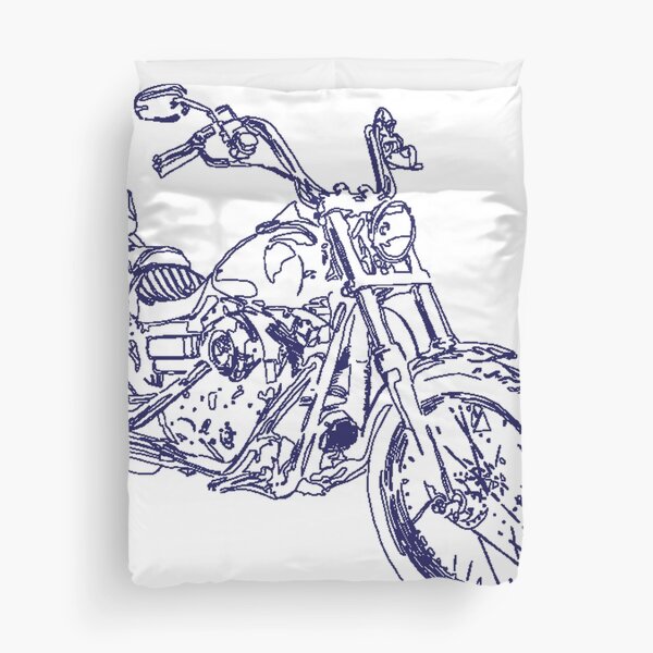 Whitelining Motorbike Duvet Cover
