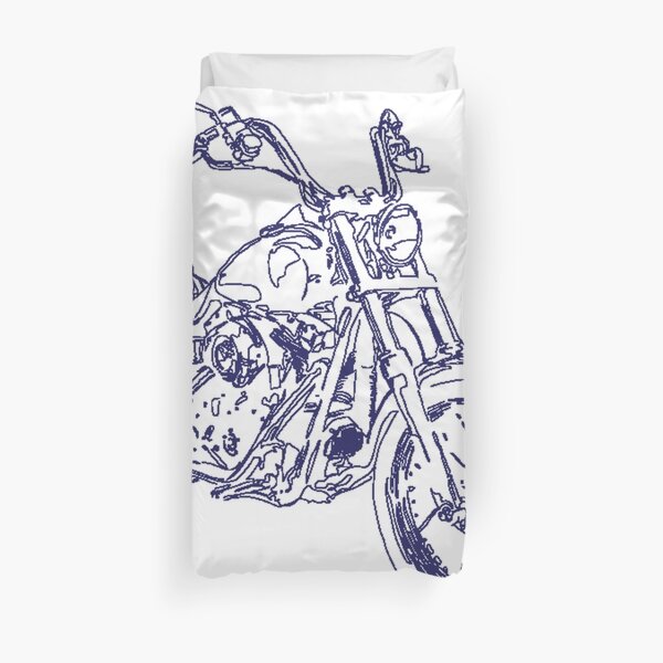 Whitelining Motorbike Duvet Cover