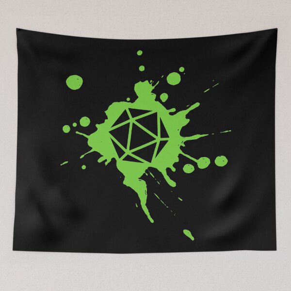 Item preview, Green 20 Sided Dice Paint Splatter Spraypaint Tabletop RPG Addict designed and sold by pixeptional.