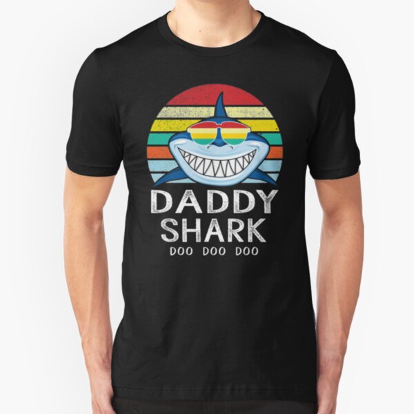 Daddy Shark Doo Doo, Vintage Daddy Shark Slim Fit T-Shirt