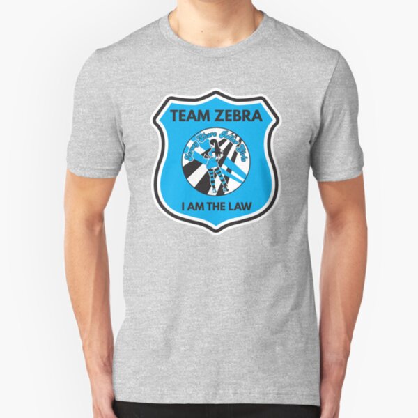 Jersey Shore Roller Girls - Team Zebra Badge Slim Fit T-Shirt