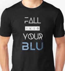 BLU White Text Slim Fit T-Shirt