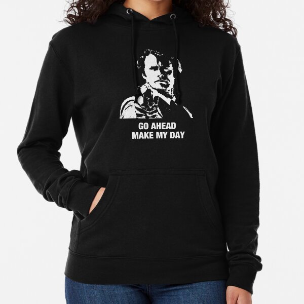 Go Ahead Make My Day Dirty Harry Clint Eastwood fan gift Black t shirt for dad Lightweight Hoodie