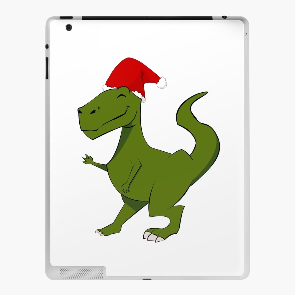 Cute And Friendly T Rex Prehistoric Dinosaur Ready For Christmas Ipad Case Skin By Yetileti Redbubble