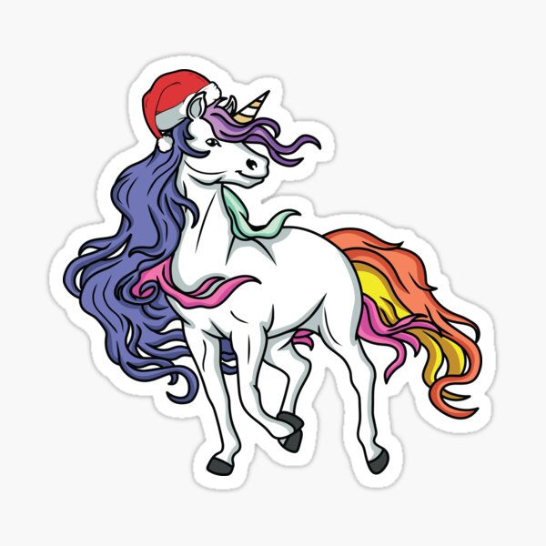 All I want for Christmas is a unicorn with a rainbow tail. Do you know anybody like that? Sticker