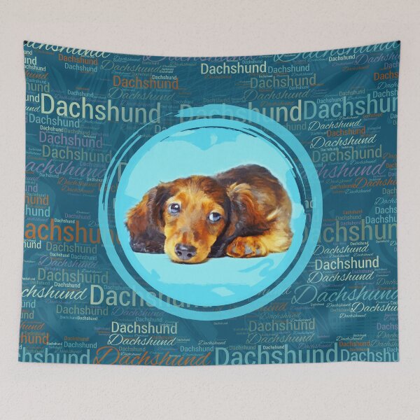 Item preview, Cute Longhaired Dachshund Puppy designed and sold by k9printart.