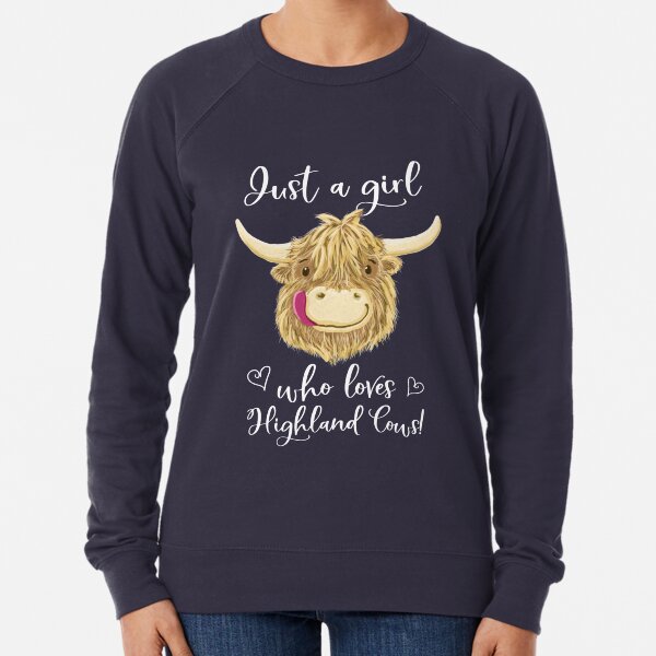 Just A Girl Who Loves Scottish Highland Cows Lightweight Sweatshirt