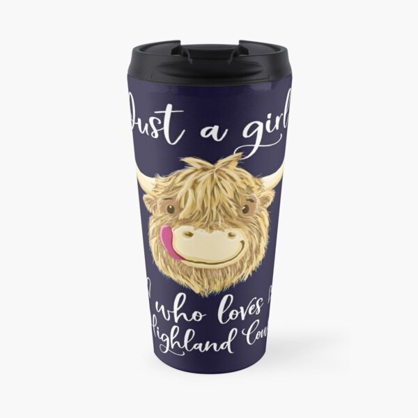 Just A Girl Who Loves Scottish Highland Cows Travel Coffee Mug
