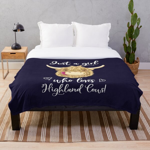 Just A Girl Who Loves Scottish Highland Cows Throw Blanket