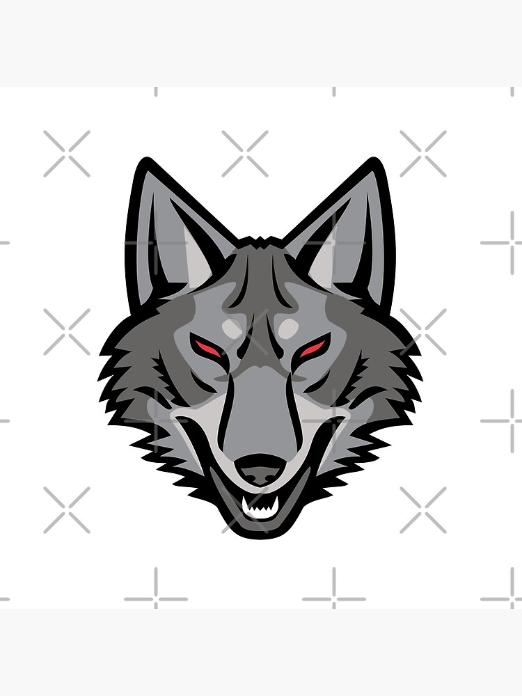 Poster Tête de loup mascotte 