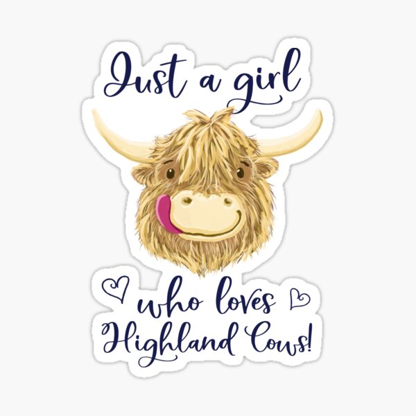 Vista previa del artículo con la obra «Sólo una chica que ama a las vacas de las tierras altas de Escocia», diseñado y vendido por brodyquixote.