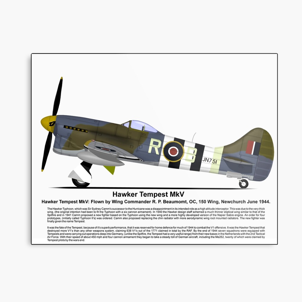 Hawker Tempest Mkv Aircraft Profile Canvas Print For Sale By  Coldwarwarrior | Redbubble