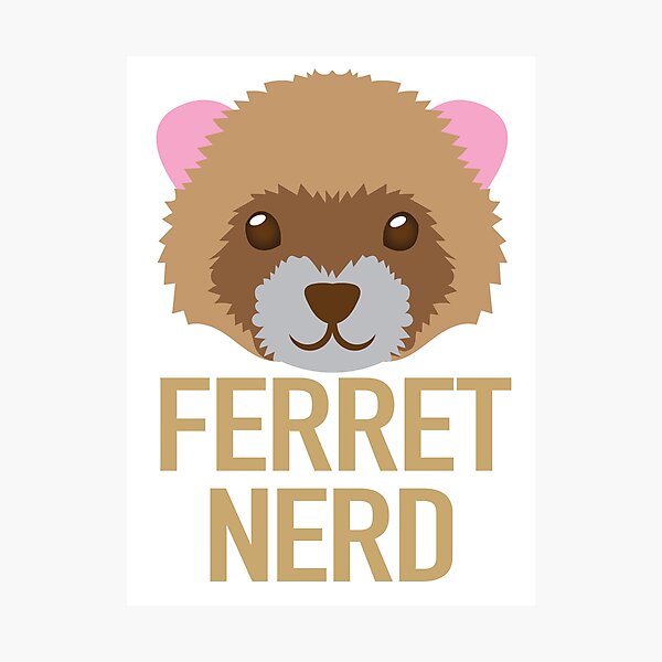 Item preview, Ferret Nerd with cute ferrets face (expert on ferrets) designed and sold by jazzydevil.