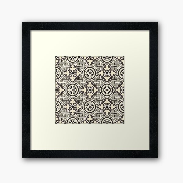 Floral Tiles Framed Art Print