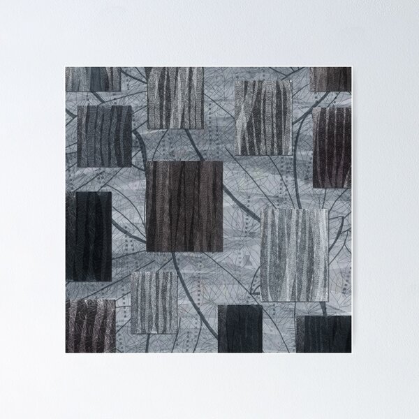 Item preview, Nature Print Geometric Charcoal Neutrals designed and sold by SandAndChi.